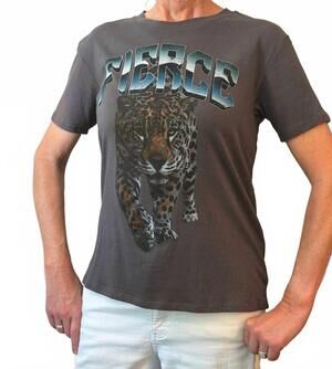 NEW DAVID LERNER fierce leopard tee in fdb